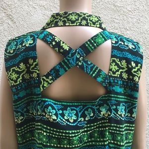 Vintage shirt dress maxi dress with peekaboo back